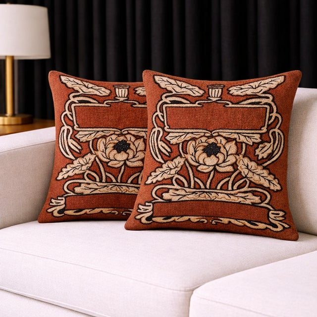 Exquisite Luxury Arts & Crafts Sofa Cushions / Pillows For Sale - Image 4 of 5