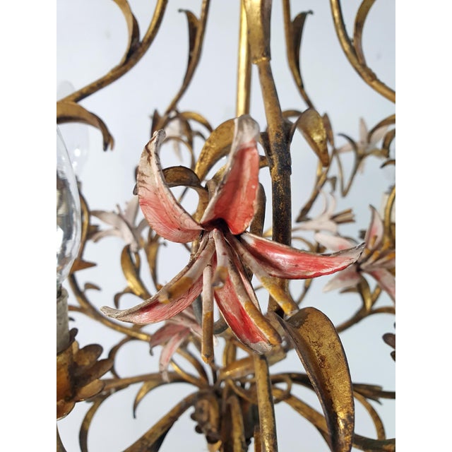Mid-Century Italian Tole Chandelier, 1950s For Sale - Image 6 of 16