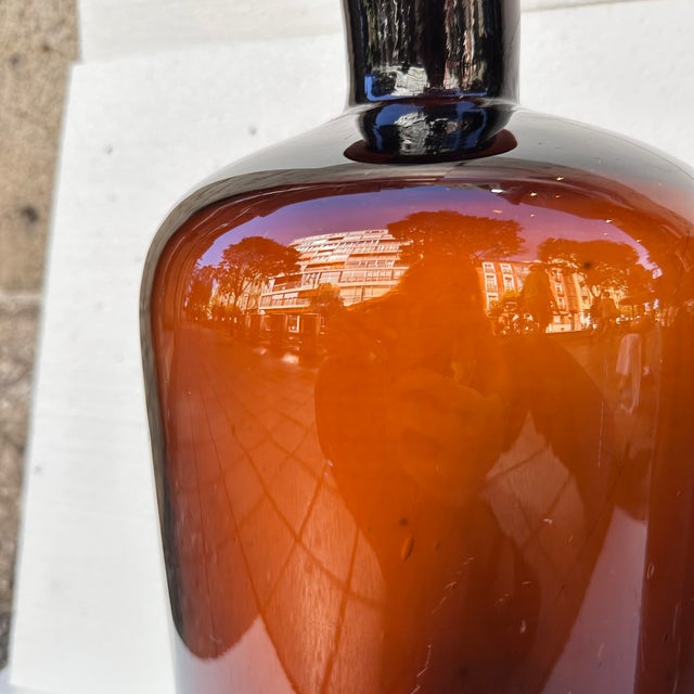 Apothecary Jars in Amber Glass, Spain, 1940s, Set of 2 For Sale - Image 15 of 18