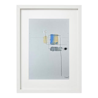 Organic Modern Minimalist Flower Study | Botanical Painting | Natural Tones | Framed For Sale