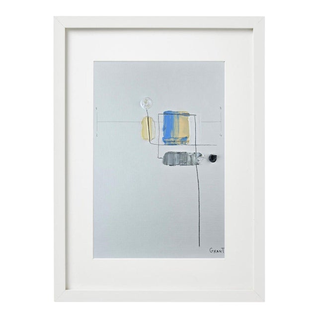 Organic Modern Minimalist Flower Study | Botanical Painting | Natural Tones | Framed For Sale