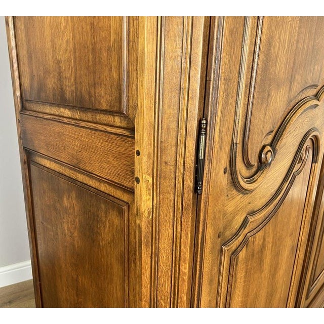 Vintage French Oak 2-Door Wardrobe For Sale - Image 12 of 14