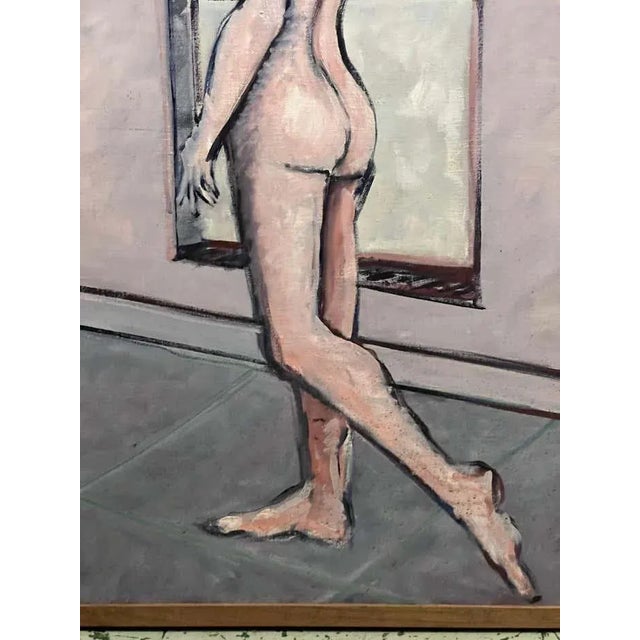 Expressionism Walking Nude at the Window Oil Painting on Canvas by John Kaucher For Sale - Image 3 of 5
