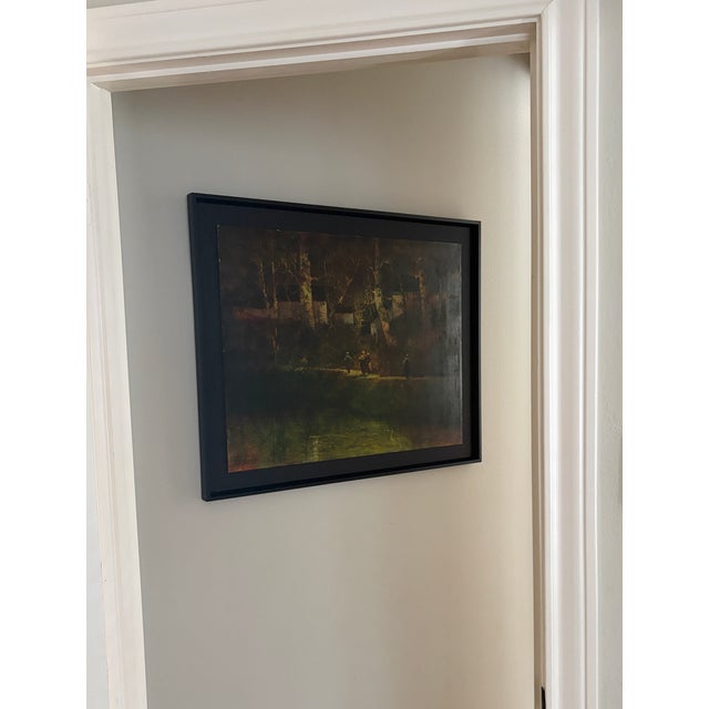 Donald Roy Purdy (American, 1924–2016) Original Oil on Board Figural Landscape, Custom Framed A striking original oil on...