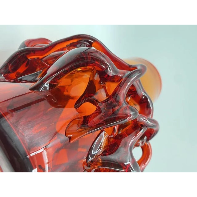 Glass Handmade Flower Vase by Jerzy Słuczan-Orkusz für Krakowski Instytut Szkła, Poland, 1970s For Sale - Image 7 of 12