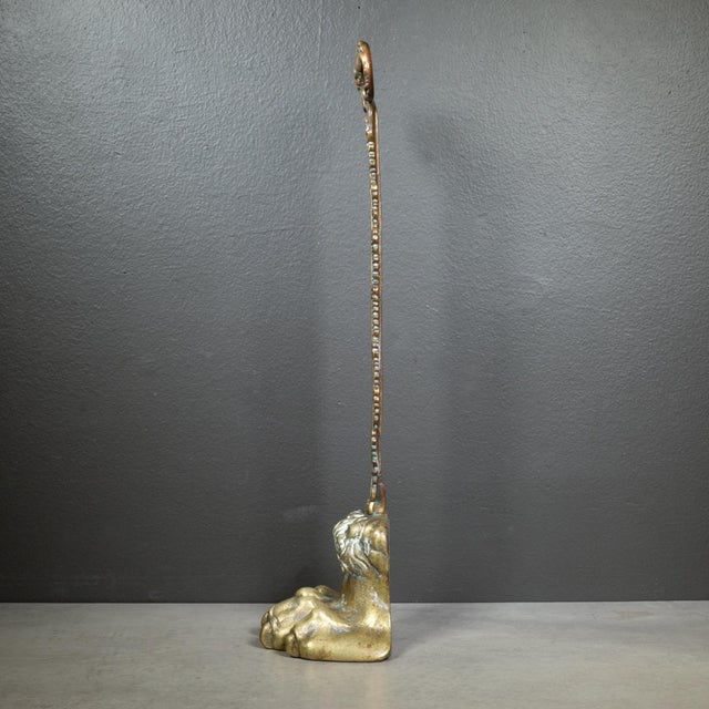 19th Century 19th Century English Brass Lion’s Paw Doorstop For Sale - Image 5 of 8