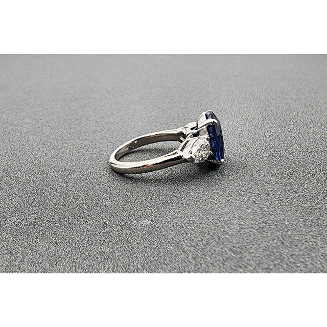 Early 21st Century 6.51 Ct Gia Certified Sapphire and Diamond Ring, Size 4.5 For Sale - Image 5 of 9