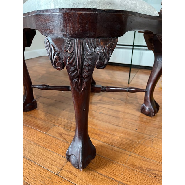 1990s 1990s Chippendale-Style Hand-Carved Mahogany Corner Chair For Sale - Image 5 of 12