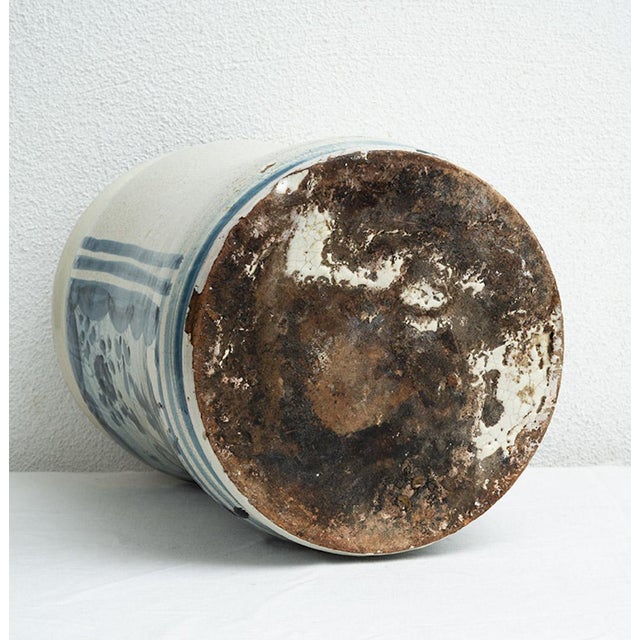 Antique Glazed Majolica Jar Depicting a Landscape with Ruins, Naples, 18th Century For Sale - Image 3 of 6