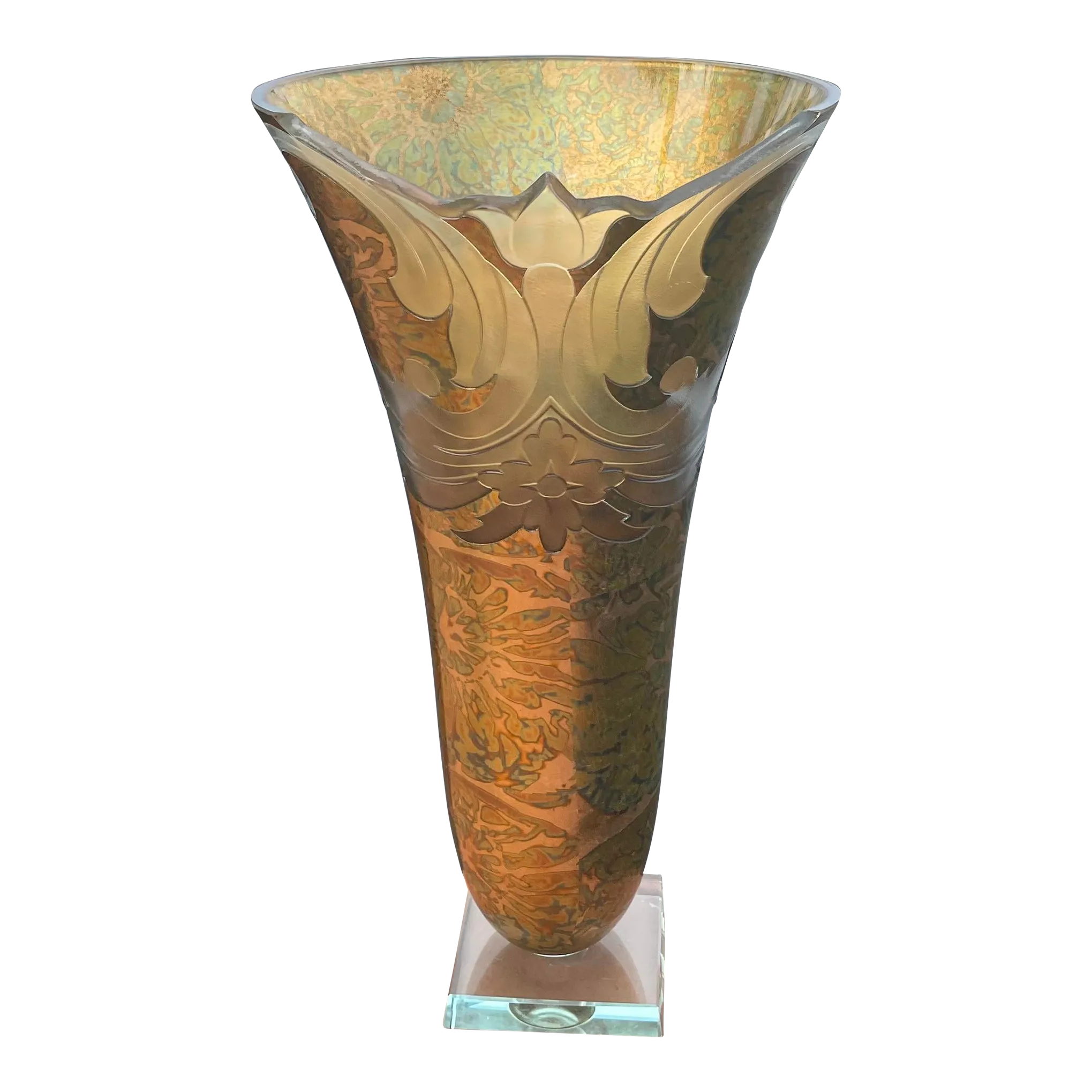 ART DECO Style ガラス 金属 花瓶　Vintage Vintage Art Deco Vases | Chairish
