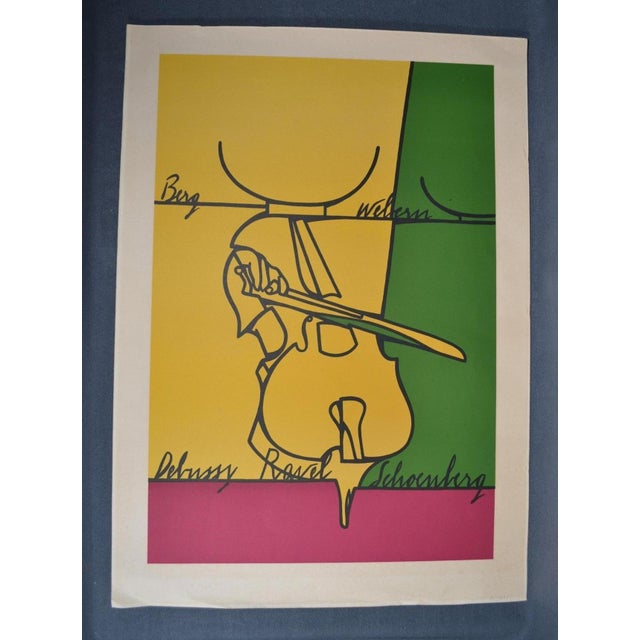 Valerio Adami, Debussy, Ravel, Schonberg, Color Print, 1980s For Sale - Image 11 of 13