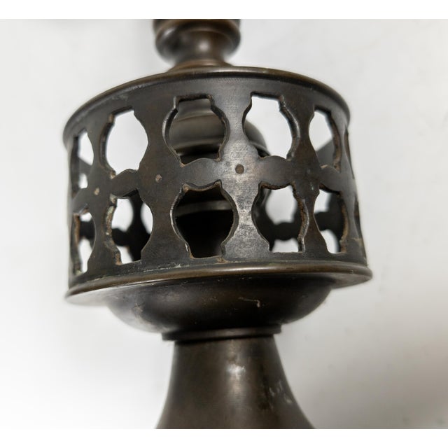 19th Century European Bronze Candlestick With Lion and Amsterdam City Shield For Sale - Image 17 of 18
