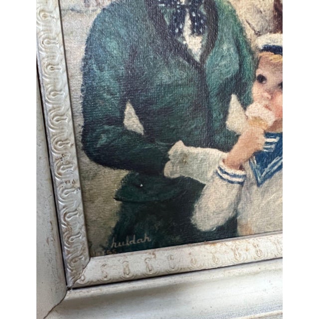1950s 1950s Framed Impressionist Portrait Oil Paintings, Signed Huldah, Set of 2 For Sale - Image 5 of 12