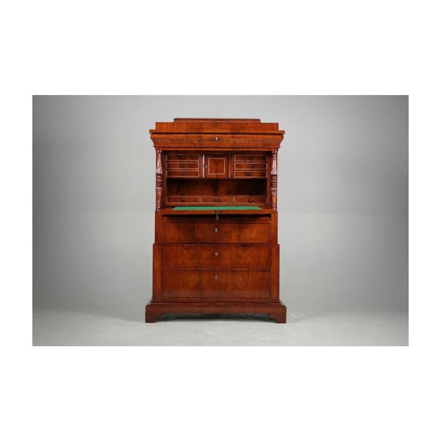 Brown Northern European Biedermeier Secretaire, 1860s For Sale - Image 8 of 8