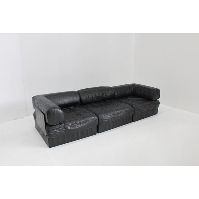 DS 88 Modular Sofa in Black Leather from de Sede, 1970s, Set of 3 For Sale - Image 11 of 15