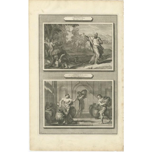 Baroque Pieter Mortier, Elisha and the Bears and the Widow's Oil, Pieter 1700, Engraving For Sale - Image 3 of 12