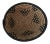 African Hand-Made Round Basket, 10.5 In. Diameter, Natural and Black For Sale