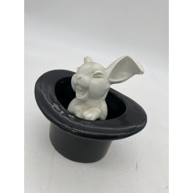 Ceramic Set of 10, Mid 20th Century Magician Black Bunny in a Hat Rabbit Figural Collection For Sale - Image 7 of 12