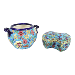 French Longwy Box and Pot