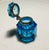 Blue Antique Blue Faceted Crystal Artdeco Inkwell or Fragrance Holder Enamel Painted Flowers For Sale - Image 8 of 10