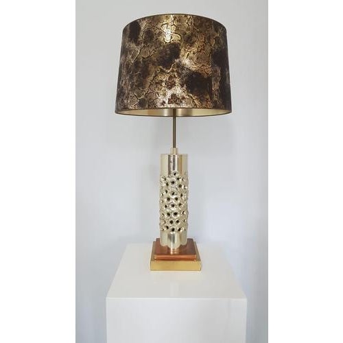 Vintage Brutalist Table Lamp in Silver-Plated Aluminum by Willy Luyckx for Aluclair, 1960s For Sale - Image 13 of 13