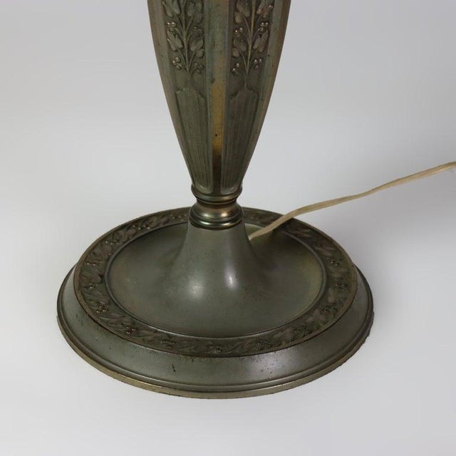 Bradley Hubbard Antique Bradley & Hubbard School Arts & Crafts Reverse Painted Table Lamp C1920 For Sale - Image 4 of 10