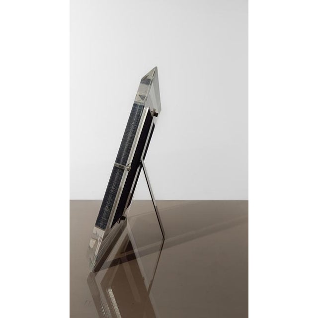 Mid-Century Italian Picture Frame in Acrylic Glass and Chrome, 1970s For Sale - Image 4 of 15