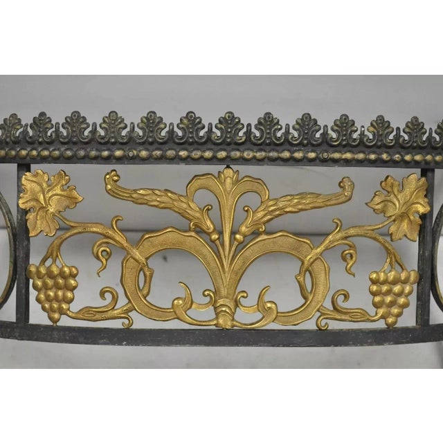 Art Nouveau French Art Nouveau Wrought Iron Grapevine Maple Leaf Wall Mounted Console Table For Sale - Image 3 of 12