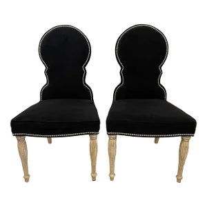Black Microsuede Dining Chairs by Sherrill Furniture- a Pair