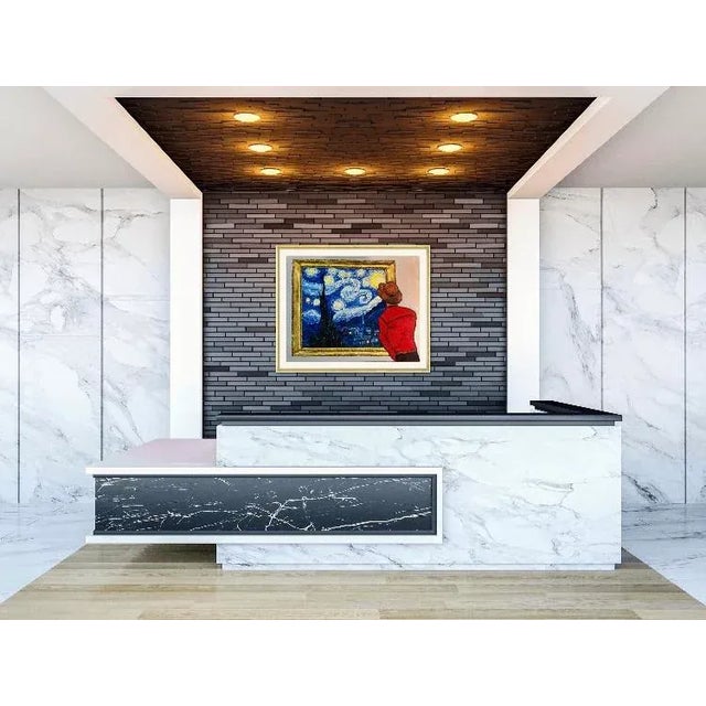 "Starry Night at the Museum" Contemporary Original Oil Painting by Lisa Haas For Sale - Image 10 of 12