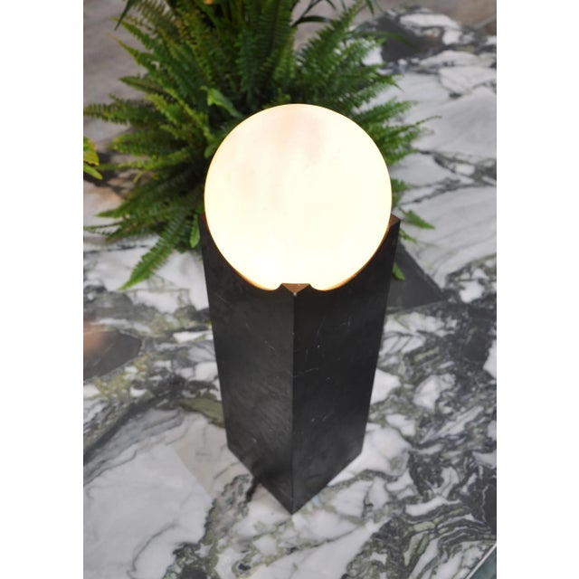 Black Small Handmade Eclipse Lamp in Black Marquina Marble from Fiam For Sale - Image 8 of 9