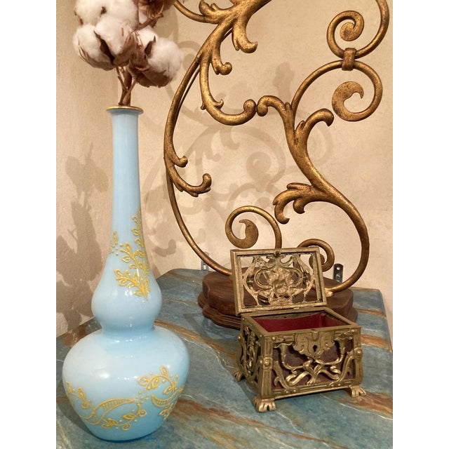 Antique French Art Nouveau Pierced Gilt Bronze Jewelry Box, 1880s For Sale - Image 13 of 15