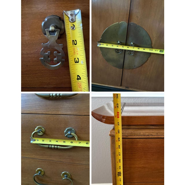Kent-Coffey “Amerasia” Walnut Triple Dresser With Original Mirror, Mid-Century Modern For Sale In Dallas - Image 6 of 12