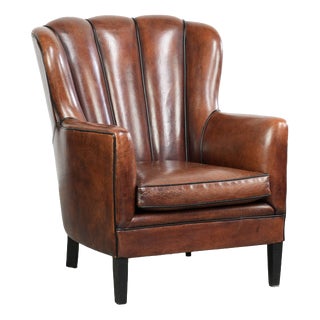 Club Chair in Sheepskin Leather For Sale
