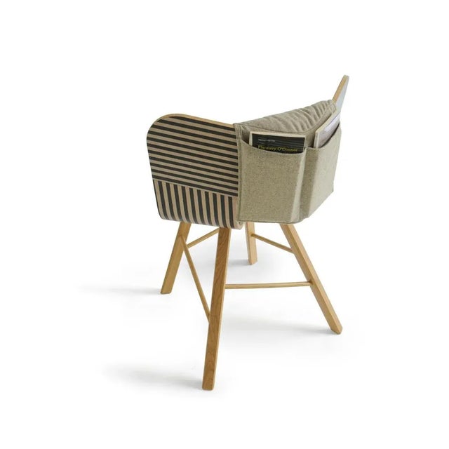 Wood Tria Chair with Striped Seat by Colé Italia For Sale - Image 7 of 13