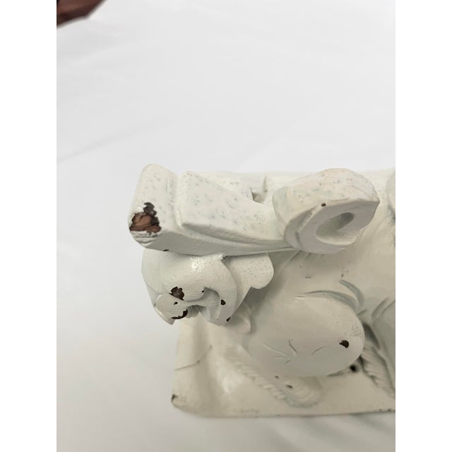 Mid 20th Century Vintage Hand-Carved Chinese Wooden Foo Dog Guardians – A Pair For Sale - Image 5 of 11