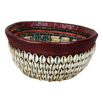 Vintage Hausa Bowl in Leather For Sale