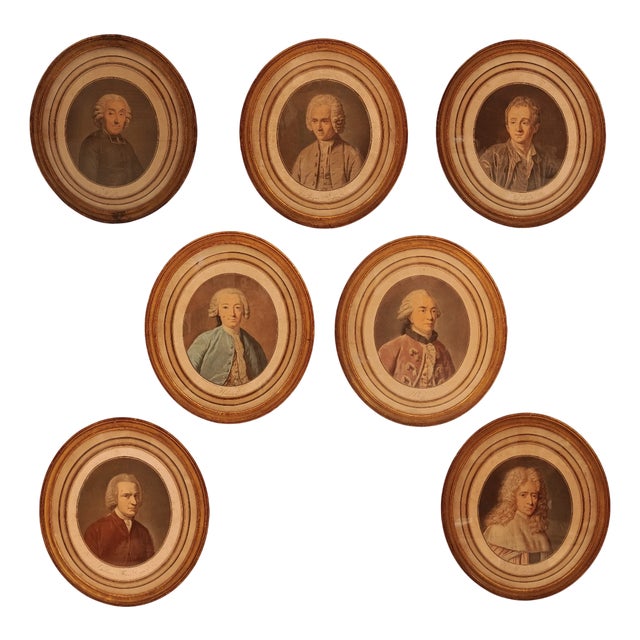 Pierre Michel Alix, Great Men, 18th Century, Engravings, Set of 7 For Sale