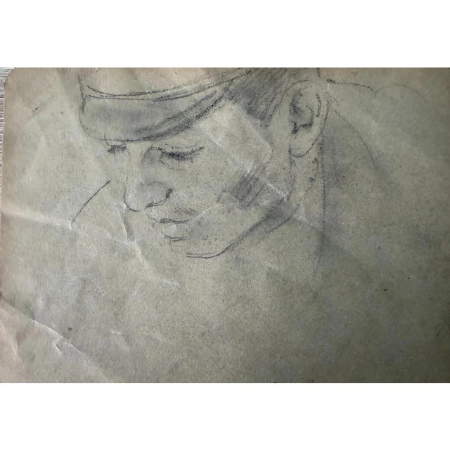 Modern Heinrich Pforr, Father Pforr Kitchen Interior, Pencil on Paper For Sale - Image 3 of 13