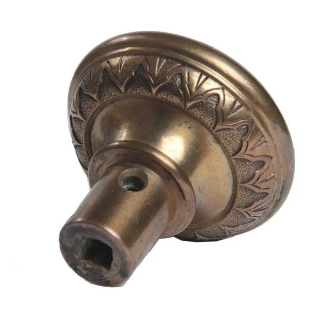 19th Century Antique American Ornamental Bronze Door Knob With Rosette For Sale - Image 4 of 9