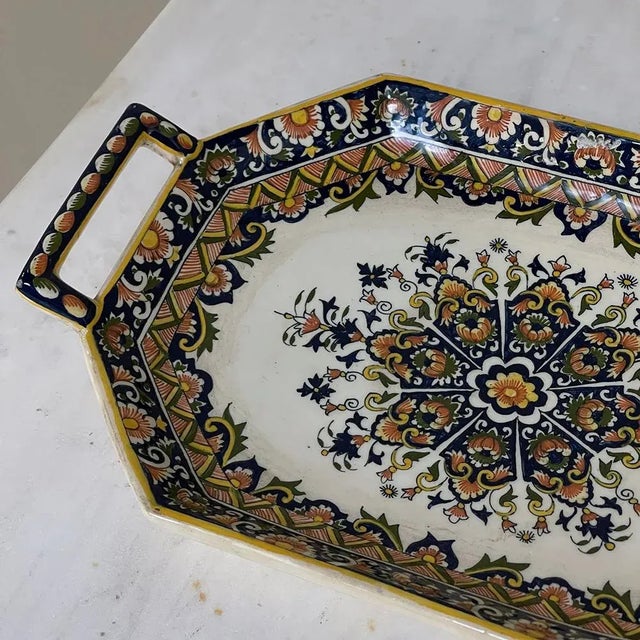 19th Century French Faience 8 Piece Hand-Painted Tea Service For Sale - Image 11 of 13