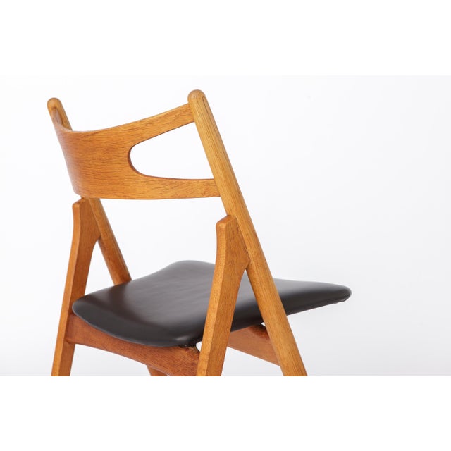 Danish Oak CH29 Sawbuck Chair by Hans J. Wegner for Carl Hansen & Son, 1960s For Sale - Image 6 of 10