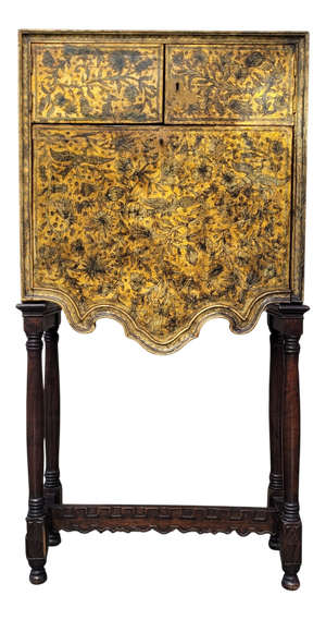 Art Nouveau Gilded and Silver-Plated Embossed Cabinet, Spain, 1920s