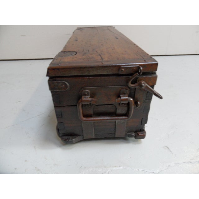 Antique Wooden Military Chest, 1920s For Sale - Image 4 of 11
