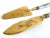 Various Artists Antique Early 1900's Neoclassical Hand Painted Floral Gilded Porcelain Brass Fish Serving Utensils - Set of 2 For Sale - Image 4 of 13
