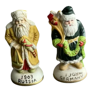 Vintage Old World Santa Christmas Figurines-Set of 2