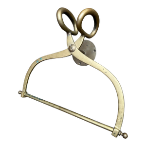 Vintage Brass Decorative Ice Block Tongs Scissors Towel Bar