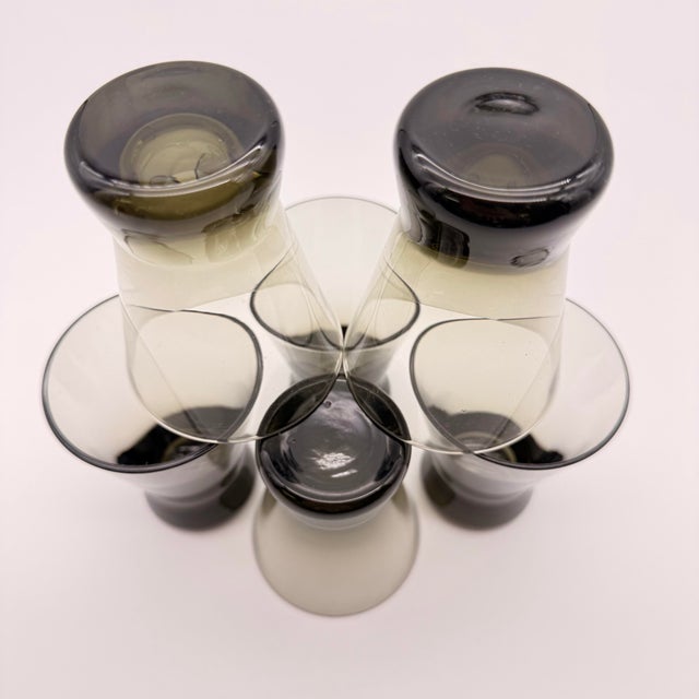 1950s Smokey Mid Century Finland Martini Glasses - Set of 6 For Sale In Portland, ME - Image 6 of 8