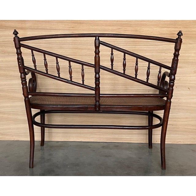 20th Century Bentwood Sofa in the Thonet Style, circa 1925, Caned Seat For Sale - Image 18 of 18