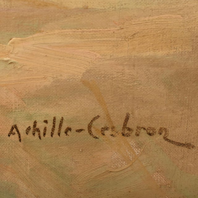 Achille Théodore Cesbron, Basket of Roses, 1890s, Oil on Canvas For Sale - Image 9 of 11